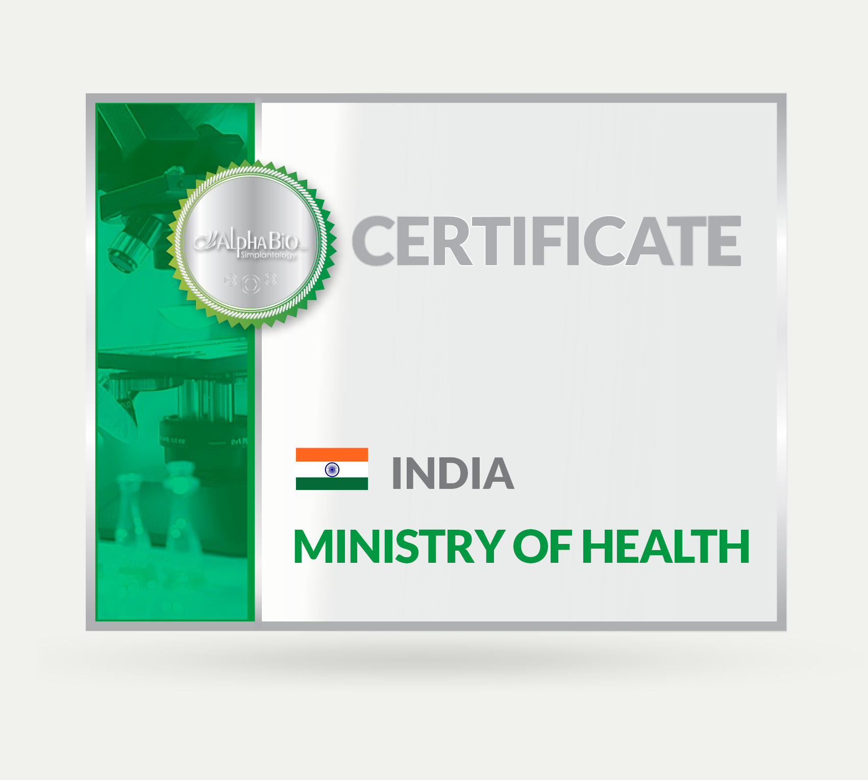 Certificate India - Alpha Bio Tec