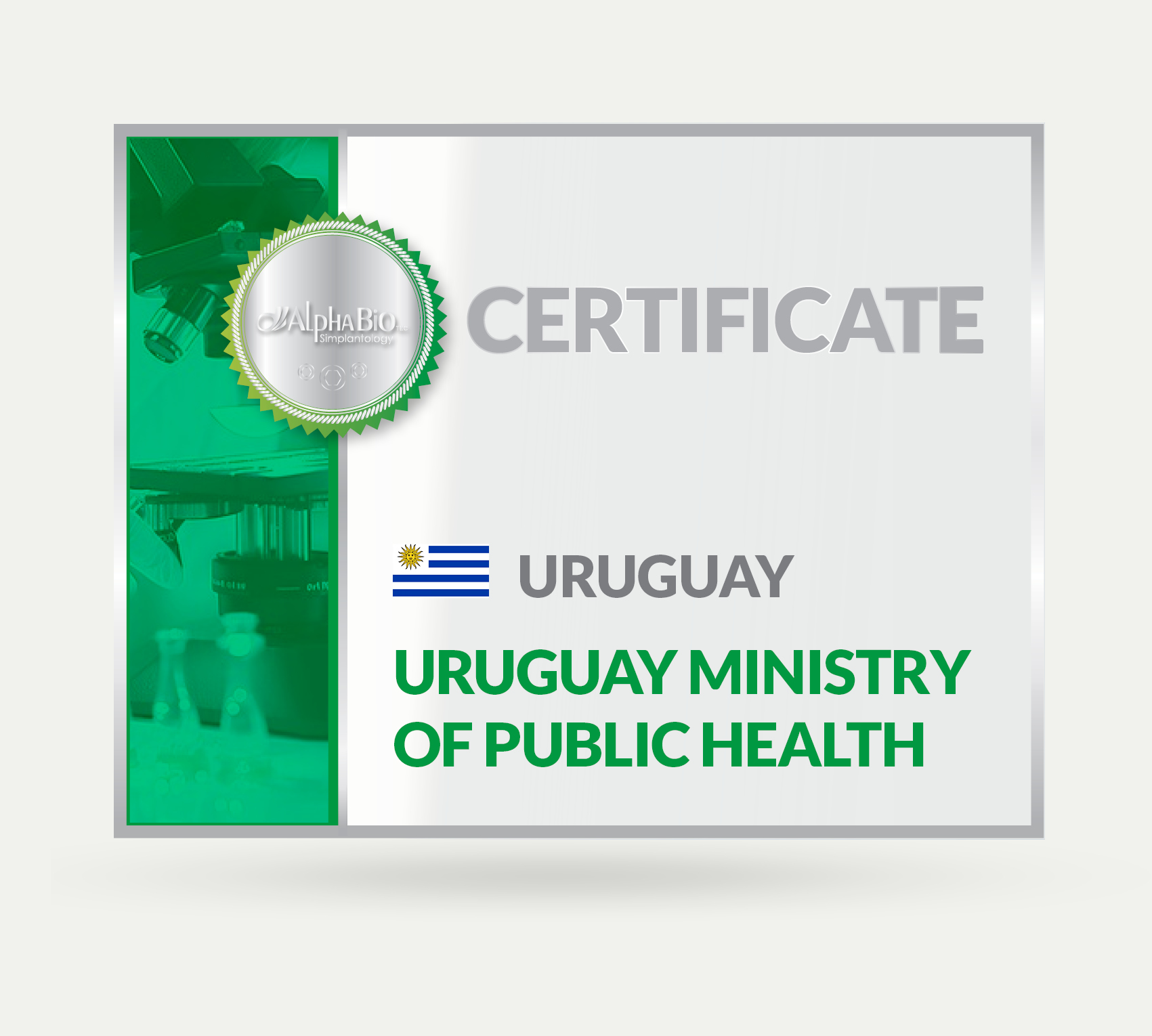 Certificate Uruguay - Alpha Bio Tec